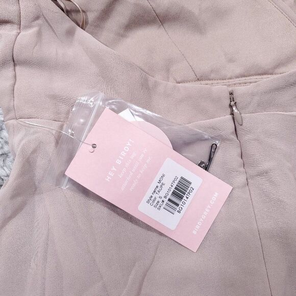 READ Birdy Grey Moni Convertible Bridesmaid Dress Taupe Beige Size Small - Picture 2 of 10